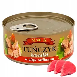Тунець MK Tunczyk kawatki w oleju roslinnym шматочками в олії 170 г