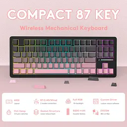 Клавіатура Attack Shark M87 Pro V2 Gradient Pink (AS-6972792470467-B) [166738] - мініатюра 3