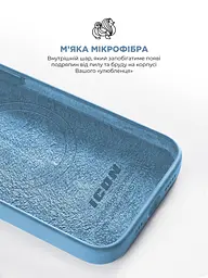 Силиконовый чехол с MagSafe для Apple iPhone 15 Pro Max, ICON2 MagCase, голубой, противоударный, панель с мягкой подкладкой, защита всего корпуса, поддержка беспроводной зарядки, совместим с защитными стеклами и пленками, ArmorStandart (ARM77016) - мініатюра 7