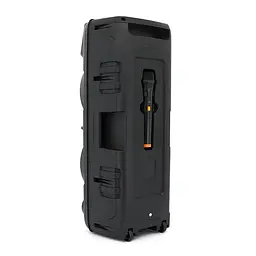 Потужна акустична система з підсвічуванням ZQS8210, 2*20W, 1*Bluetooth мікрофон, пульт, вбудований акум 4500mAh, живлення 220В, Black, Box - мініатюра 4