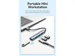 USB-хаб Vention 4in1 0.15m Grey (CKOHB) - мініатюра 7