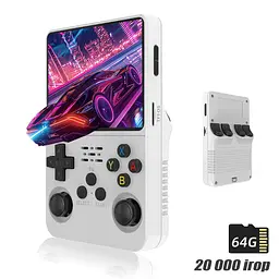Портативна Ігрова Консоль Data Frog R36S 64GB Портативна Ігрова Ретро Консоль Ретро Приставка, біла - мініатюра 2
