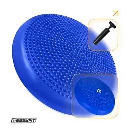 Балансувальна масажна подушка EasyFit синя з насосом (сенсомоторний масажний диск для тренування рівноваги та масажного впливу)