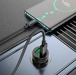 Автомобільний зарядний пристрій Hoco Z49B Level PD38W(1C1A) car charger Чорний - мініатюра 3
