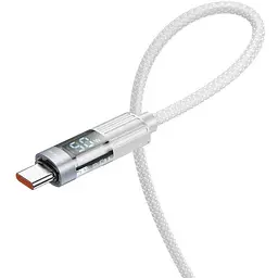 Кабель Borofone Type-C BU46 Basic with display 5A/1m Gray - мініатюра 2