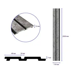 Декоративна PS рейка 122x2900x12мм (D) SW-00001752 - мініатюра 2