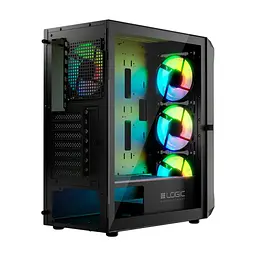 Корпус для ПК Logic concept PORTOS MESH+GLASS ARGB fans 4x120mm BLACK (AT-PORTOS-10-0000000-0002) - миниатюра 9