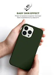 Силиконовый чехол для Apple iPhone 13 Pro, ICON2 Case, зеленый, противоударный, панель, защита всего корпуса, матовая поверхность Soft Touch, выступает над дисплеем, совместим с защитными стеклами и пленками, с микрофиброй, ArmorStandart (ARM60491) - мініатюра 8