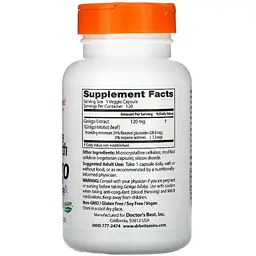 Супер сильний екстракт Гінкго Doctor's Best Ginkgo Extra Stength Profile Proven 120 мг 120 вегетаріанських капсул - мініатюра 2