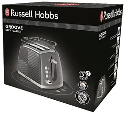 Тостер GrooWe 2 Slice 850Вт, підігрів, розморожування, пластик, сірий Russell Hobbs kuh0014911 - мініатюра 9