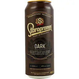 Пиво Staropramen Dark темне пастеризоване 4.4% 0.48л ж/б - мініатюра 2