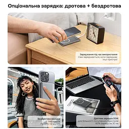 Повербанк 5000mAh Choetech B738 Black QC3.0 PD3.0 бездротова магнітна зарядка (43-00161) - мініатюра 8