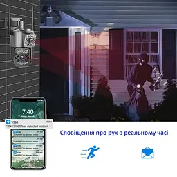 Вулична 4G камера SC03  8Мп 2 об'єктиви підтримка SIM-карт віддалений перегляд сигналізація обертання - мініатюра 5