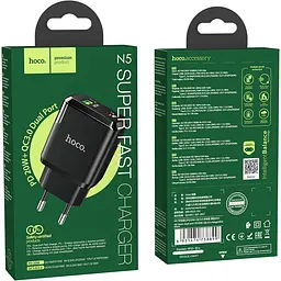 Зарядний пристрій Hoco 1USB + Type-C N5 PD20W+QC3.0 3A Black - мініатюра 3