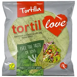 Тортилья Tortillove зі смаком Шпинату 240 г (4 шт. x 25 см)