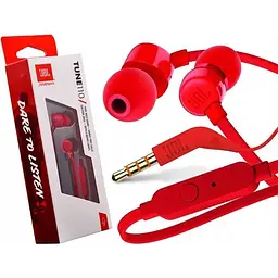 Навушники JBL T110 Tune дротова гарнітура червона - мініатюра 3
