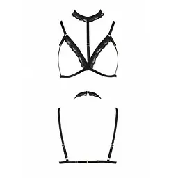Бюстгальтер-стрепи з чокером Shelly Bra black - Passion Exclusive 2XL/3XL - мініатюра 5