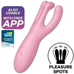 Кліторальний смарт вібратор Satisfyer Threesome 4 Pink із трьома пальчиками - мініатюра 2
