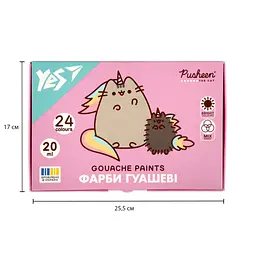 Гуашеві фарби Yes Pusheen 24 кольорів по 20 мл (230404) - мініатюра 6