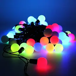 Гірлянда матова кулька 40LED 5м (флеш) 18мм, Новорічна бахрама, Світлодіодна гірлянда, Вулична гірлянда - мініатюра 2