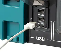 Інвертор живлення з виходом 220 В Makita BAC01 (1400 Вт, USB, Type-C, 12 В, 7.3 кг) - мініатюра 6