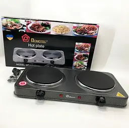 Електроплита Domotec MS-5822 — дискова настільна плита на 2 конфорки, 2000 Вт - мініатюра 9