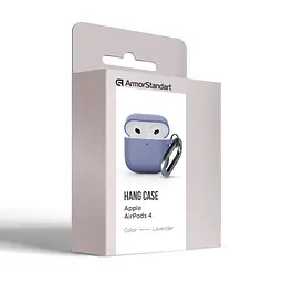 Силіконовий чохол для навушників Apple AirPods 4, Hang Case, фіолетовий, ультратонкий захисний кейс товщиною 2 мм, захист від подряпин, пилу та ударів, компактний, з карабіном для кріплення, ArmorStandart (ARM81282) - мініатюра 8