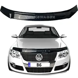 Дефлектор капоту мухобійка Volkswagen Passat B6 2005-2010 Voron Glass