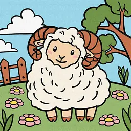 Картина за номерами для дітей "Баранчик" Ideyka 25х25 см КНО9075