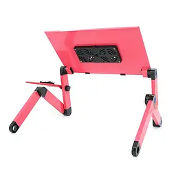 Стіл-трансформер під ноутбук Laptop Table YL-803, 2 вентилятори, Pink, 480*260 mm - мініатюра 3