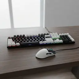 Комплект дротова клавіатура мембранна з підсвічуванням + мишка 3200 DPI RGB USB XSTRIKE X-1011 розкладка ENG/UA мишка та клавіатура набір ігровий миша з клавіатурою з підсвіткою для ПК та ноутбука Чорний з білим - мініатюра 3