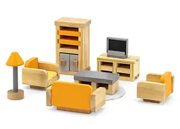Дерев'яні меблі для ляльок Viga Toys PolarB Вітальня 44037 - мініатюра 2