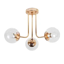 Люстра стельова LED Levistella 7529908-3 GOLD+CL, 3 плафони, золотий, прозорий, сучасний стиль для дому