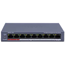 POE комутатор Hikvision DS-3E0109P-E/M(C), 8xRJ45 (100M) PoE + 1x RJ45 (100M)