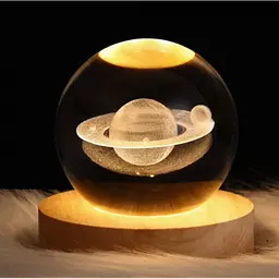 Нічник скляна куля настільна від юсб Сатурн Crystal Ball