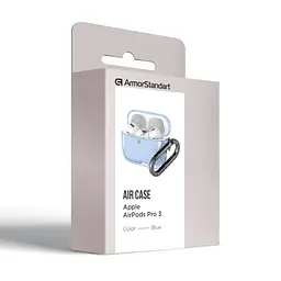 Чохол для навушників Apple AirPods Pro 3, синій, Air, термополіуретан (TPU), протиударний, захист від подряпин, пилу і ударів, футляр з карабіном для кріплення, точні вирізи для доступу до роз"ємів, ArmorStandart (ARM88304) - мініатюра 3