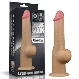 Фалоімітатор LoveToy 9.5" Handle Cock, 25 см (тілесний)