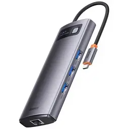 Usb-C адаптер Baseus Adapter Metal Gleam Series 7in1 Type-C To HDMIx2 + Usb3.0x3 + PD + RJ45