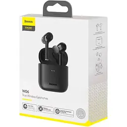 Бездротові навушники TWS Baseus W06 NGW06-01 Black - мініатюра 3