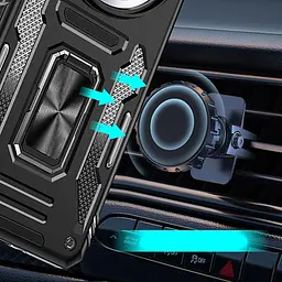 Ударостійкий чохол Camshield Army Ring для Xiaomi Redmi Note 14 Pro 4G/5G / Poco X7 Чорний / Black - мініатюра 2