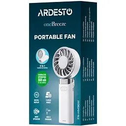 Вентилятор ручний портативний Ardesto OneBreeze білий (FN-HM96W) - мініатюра 8