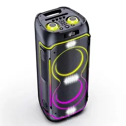 Портативна колонка ZXX-5515 з 2 мікрофонами та пультом Акустична система 80Вт 2x8" RGB підсвічування Чорний - мініатюра 4