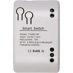 Розумний перемикач TUYA 1-канальний, Wi-Fi, RF, 10A, DC 7-32V