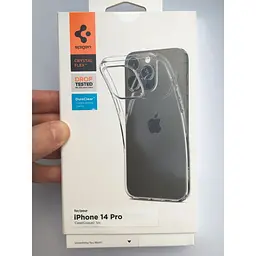 Оригінальний прозорий силіконовий чохол Spigen Liquid Crystal Flex для iPhone 14 Pro Crystal ACS04663 - мініатюра 8