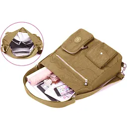Жіноча велика тканинна сумка, бежева Confident WT-7005 - мініатюра 4