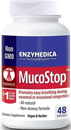 Ферменти для полегшення дихання Enzymedica MucoStop 48 капсул