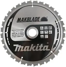 Диск пиляльний по дереву 255х30 мм 32T Makita Makblade B-08925