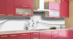 Кухонний фартух Тонкі Лінії вінілова для кухні 65х250 см Анотація Сірий Happy Pocket Z184314 - мініатюра 3