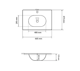 Умивальник VBI Pordenone white врізний VBI-018047, Білий - мініатюра 4