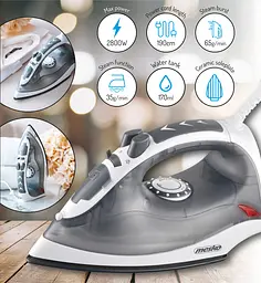 Праска Mesko MS 5037 grey 2800Вт/ 170 мл/ кераміка/ сухе прасування/ сіра - мініатюра 9